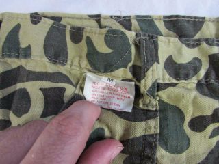 Vtg 60s Beo Gam Duck Hunter Frogskin Camouflage Pants 33x27 Advisor Vietnam Camo 4