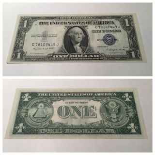 Vintage Uncirculated 1935 - G With Motto $1 Silver Certificate Washington One Unc
