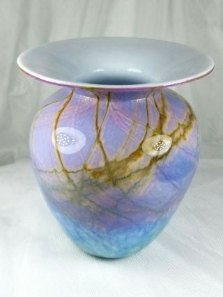 Vintage Hand Blown Michael Nourot Studio Art Glass Vase Signed Dated Benica,  Ca