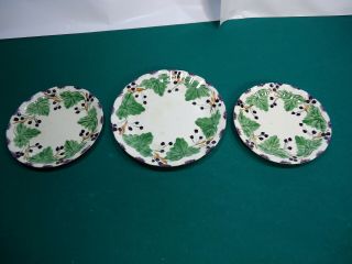 Vintage Southern Pottery Blue Ridge 3 Plates Fox Grape Colonial 10 And 8 Inch