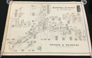 Exploded Diagram / Schematic Rolleiflex Automat Franke & Heidecke Oem Poster