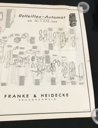 Exploded Diagram / Schematic Rolleiflex Automat Franke & Heidecke OEM Poster 5