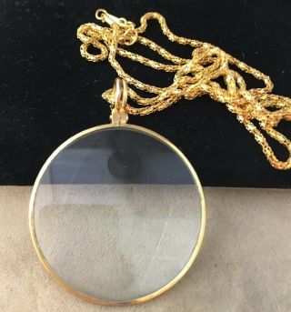 Vintage Jewellery Lovely Magnifying Glass Pendant Necklace