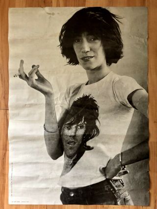 Vintage 1976 Patti Smith Poster 28 1/4” X 40 1/4” Please Read