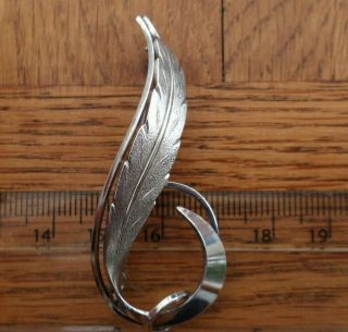Vintage Jewellery Signed Sterling Silver 925 Stylish Leaf Brooch Pin 5