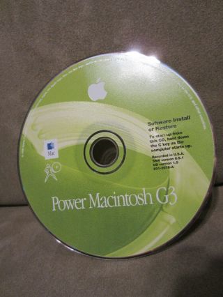 Power Macintosh G3 Software Install And Restore Cd Os 8.  5.  1 Cd Ver 1.  0 Apple