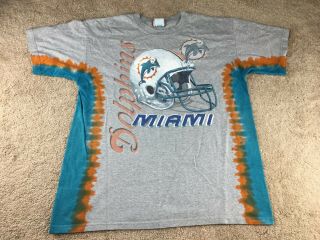 Vintage Miami Dolphins Shirt L Tie Dye Helmet Football Nfl Jersey Hat Jacket