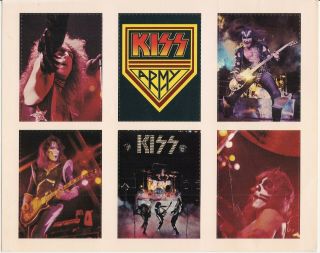 Kiss - The Originals - Vintage Card Insert Sheet - 1976 - Aucoin/rock Steady
