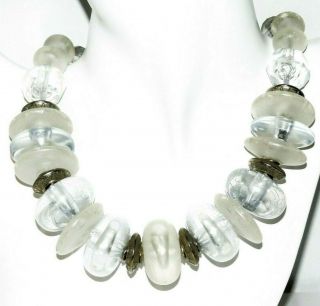 Vintage Necklace Crystal Lucite Space Age Retro Mid Century Chunky Necklace