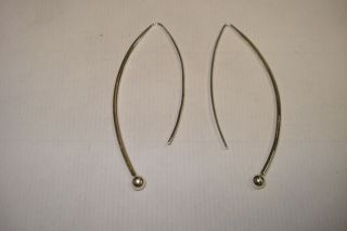 Vintage 3 " Inch Silpada Signed Sterling Silver Drop Dangle Hook Earrings.  925