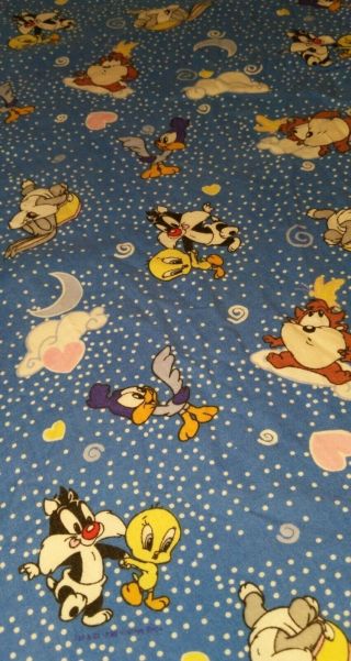 Baby Car Seat Canopy Cover Made From Vintage 1998 Baby Looney Tunes Fabric