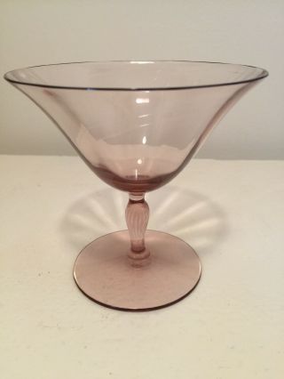 Fostoria Glass Stemmed Desert Cup Fairfax Orchid Purple Vintage - Imperfection