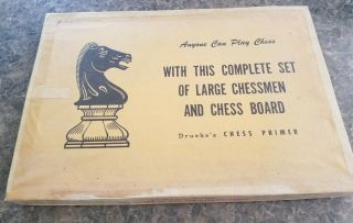 Vintage Drueke ' s Chess Set Weighted Box Complete 8
