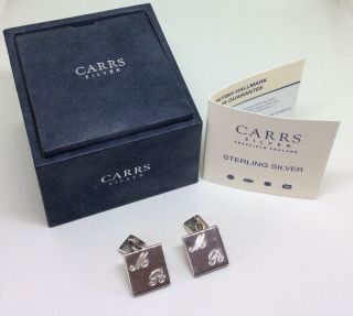 Vintage Boxed Carrs Hallmarked Silver Chain Cufflinks - 1963