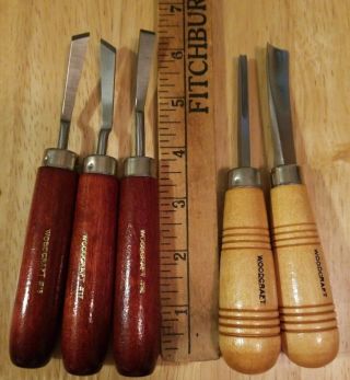 5 Vintage Woodcraft Chisel Handheld Wood Carving Tools Woodworking Whittling