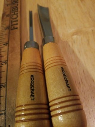 5 Vintage WOODCRAFT Chisel Handheld Wood Carving Tools Woodworking Whittling 3