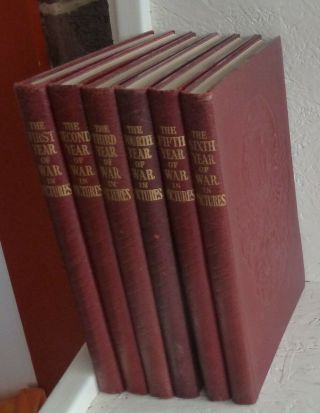 Vintage Six Book Set The War In Pictures Second World Wwii History Odhams