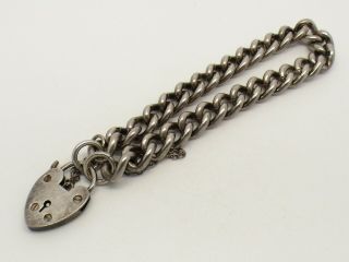 Vintage sterling silver charm bracelet - no charms - stamped all links - 7ins 3