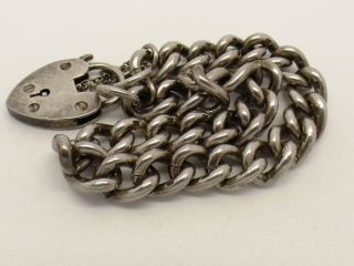 Vintage sterling silver charm bracelet - no charms - stamped all links - 7ins 4