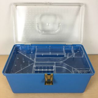 Vintage Wilson Wil - hold Blue & Clear Plastic Sewing Storage Box,  1 Tray,  Small 2