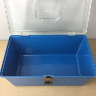Vintage Wilson Wil - hold Blue & Clear Plastic Sewing Storage Box,  1 Tray,  Small 3