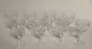 8 Vintage Mid - Centry Stuart Crystal Water/wine Goblet Hampshire Pattern