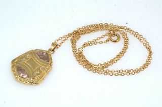 Retro Vintage Two Tone Gold Filled Locket Pendant Necklace Hayward