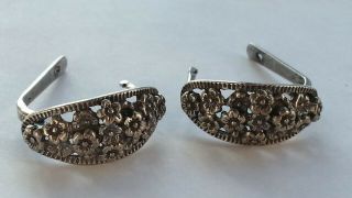 Old Vintage Soviet Russian Sterling Silver 875 Earrings