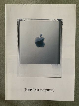 Apple Poster,  Power Mac G4 Cube Actual Size,  20” X 29”,  Ex