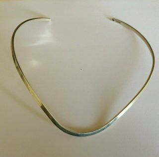 Vintage Sterling Silver Wishbone Torque Necklace - 18 Gms