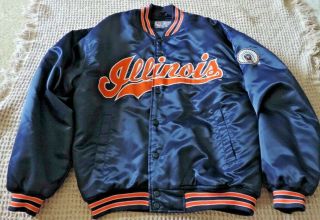 Vintage Team Pride University Of Illinois Satin Jacket Made In Korea Large