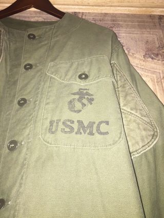 Vintage USMC PMI Sateen Shooting Jacket Old EGA 1960 ' s Size S EUC 2
