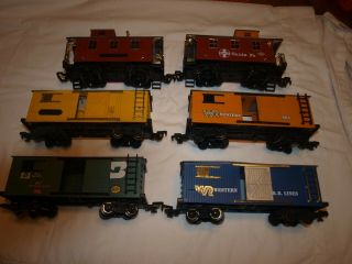 Bright Vintage G Scale Model Train Cars Bundle 2 Caboose 4 Freight Cars