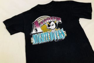 Vtg 1993 Anaheim Mighty Ducks T Shirt Size Medium