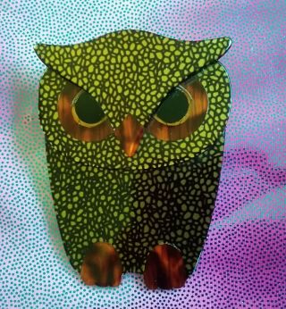 Lea Stein Vintage Brooch Pin Bouba Owl