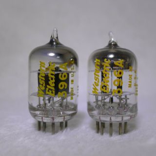 Matched Pair Western Electric 396a/2c51 Square Getter Black Plate From 1960 
