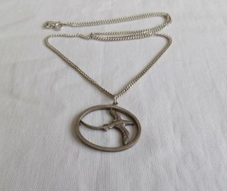 Vintage Silver Necklace with Bird Swallow Pendant 2