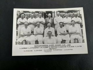 Vintage 1950 Northamptonshire County Cricket Club Postcard Size