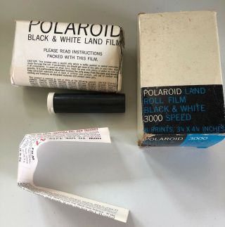 Vintage Black & White Polaroid 3000 Speed Land Picture Roll Type47 Film 8 (vc71)