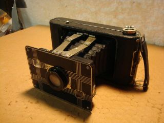 Vintage Jiffy Kodak Six - 20 Series Folding Bellows Camera With Twindar Lens