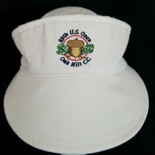 Vintage 89th Us Open Era Visor Oak Hill Cc White Made In Usa One Size