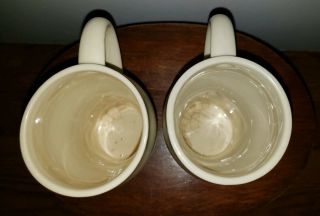 2 - McCoy Pink & Blue Banded/Striped Taller Type Vintage Coffee Cups 5