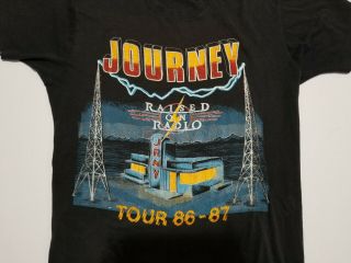 Vintage 1986 1987 Journey Concert Tour Raised On Radio Xl T - Shirt