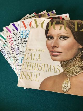 6 Vintage 1970 Vogue Magazines Sophia Loren Schoneborn