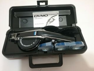 Vintage Dymo 1570 Esselte Label Maker With Case And Extra Wheels.