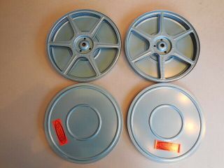 Vtg Blue 8mm Metal Auto - Take Up Reel & Canister,  Compco Film Can Usa -