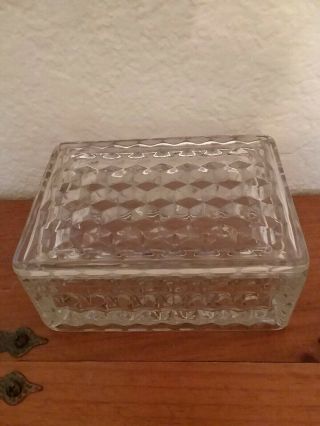 Vintage Fostoria American Clear Glass Candy/nut Serving Dish W/lid Rectangular