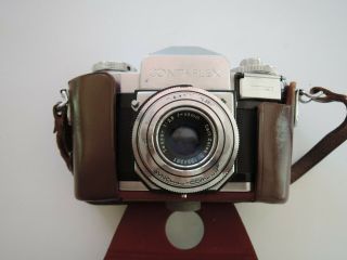 Zeiss Ikon Contaflex Tessar 2.  8 45mm Synchro - Compur Lens W/ Leather Case