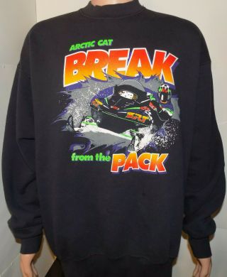 Arctic Cat Zrt 600 Vtg Crewneck Sweatshirt (xl) " Break From The Pack " Snowmobile