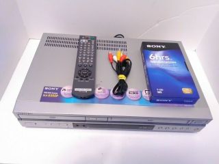 Sony Slv - D350p Dvd Vhs Vcr Combo Player W/ Oem Remote Blank Tape & Cables